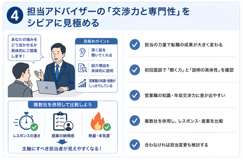 担当アドバイザーをシビアに見極める